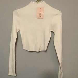 NWT Missguided Cropped White Long Sleeve
